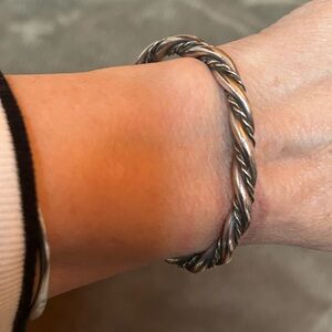 Handmade Sterling Silver Twisted Rope Cuff Bracelet - ‘70’s Southwestern.
